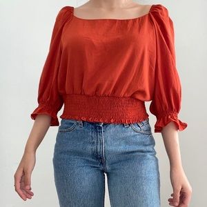 Papaya Rust Bohemian Top